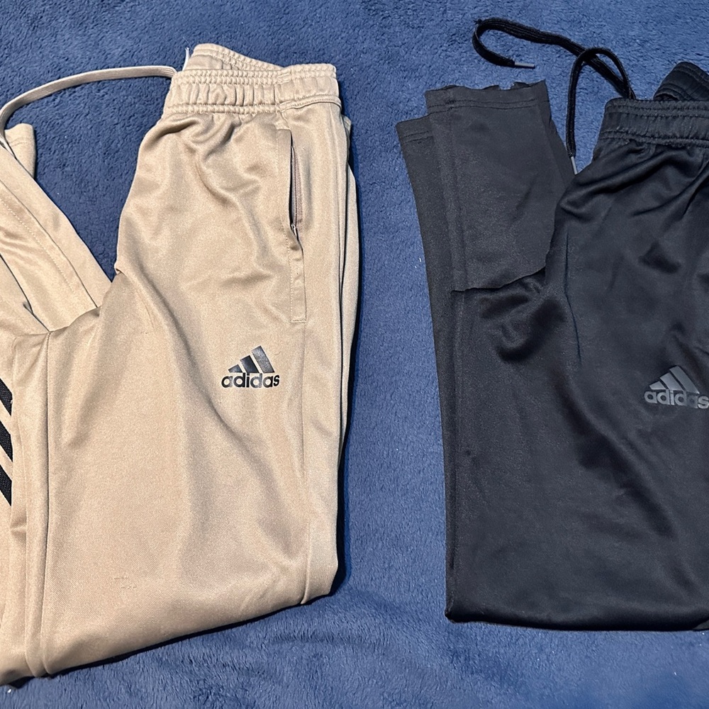 Adidas Men's Black and Cream Joggers